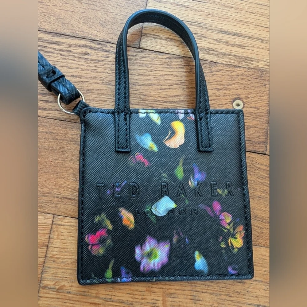 Ted Baker Mini Black & Multicolor Floral Wristlet